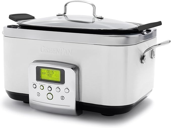 GreenPan Elite 8 - in -1 Programmable 6QT Electric Slow Cooker, Dishwasher Safe Lid & Removable C... | Amazon (US)