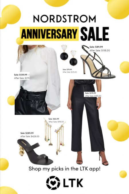 Nordstrom anniversary sale - night out 

Black pants, chic white top, statement earrings, heels

#LTKunder50 #LTKunder100 #LTKxNSale
