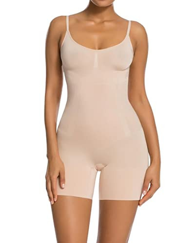 SHAPERX Bodysuit for Women Tummy Control Shapewear Mid-Thigh Seamless Full Body Shaper,SZ6224-Beige-XL | Amazon (US)
