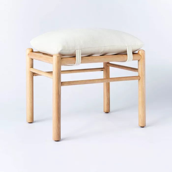 Wooden Upholstered Ottoman with Straps - Threshold designed with Studio McGee | Target