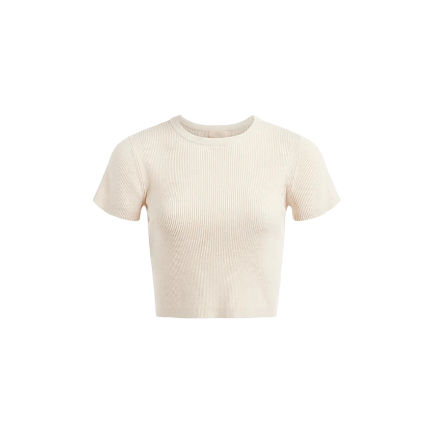 Ribbed Sweater Baby Tee | nuuds