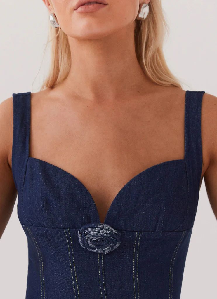 Rosalia Denim Mini Dress - Indigo | Peppermayo (Global)