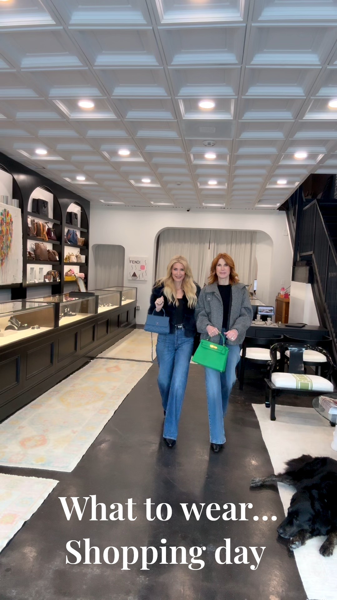 The perfect outfit for a fun shopping day with your BFF ✨✨✨
Easy, comfortable, and still chic.

We’re both wearing dark wash, high-waisted wide leg jeans. Mine are the Citizens of Humanity Anina—such an amazing fit and so easy to wear. I styled them with a navy faux fur jacket over my favorite black Quince long-sleeve bodysuit for a cozy but polished look. Everything runs true to size (XS in the top and jacket, size 24 in the denim).

Kathy is rocking a bomber jacket with FRAME wide leg jeans, and we both finished the look with our go-to black ankle booties—perfect for walking all day.

Comfort + style = shopping day win ✨🖤

#LTKdayinmylife #LTKootd #LTKOver40