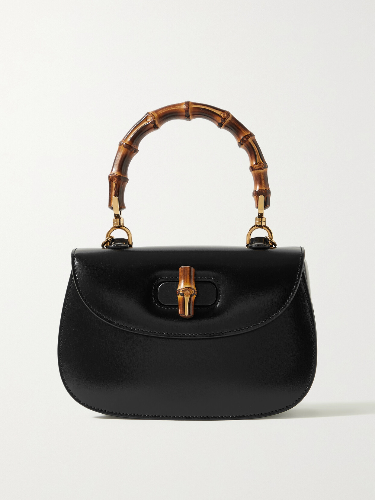 Gucci - Bamboo 1947 Leather Shoulder Bag - Black | NET-A-PORTER (UK & EU)