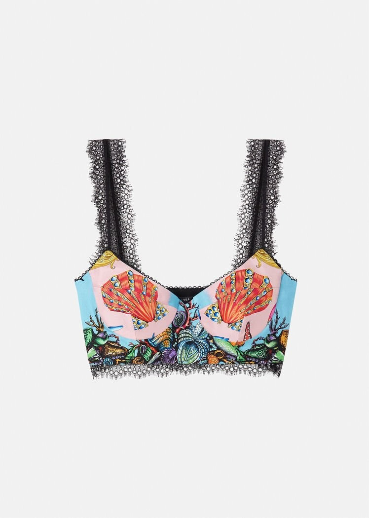 Trésor de la Mer Print Silk Bralette Top | Versace (US)