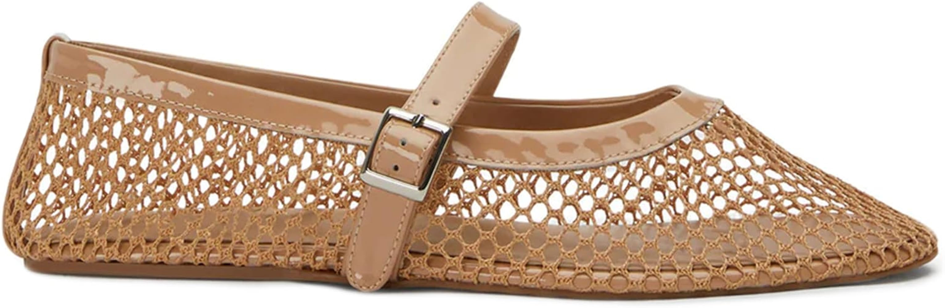 Women's Mesh Ballet Flats Buckle Strap Comfortable Ballerina Shoes Ladies Wide Width Casual Dress... | Amazon (US)