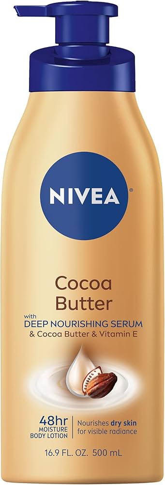 NIVEA Cocoa Butter Body Lotion with Deep Nourishing Serum, Cocoa Butter and Vitamin E, 48-Hour Mo... | Amazon (US)