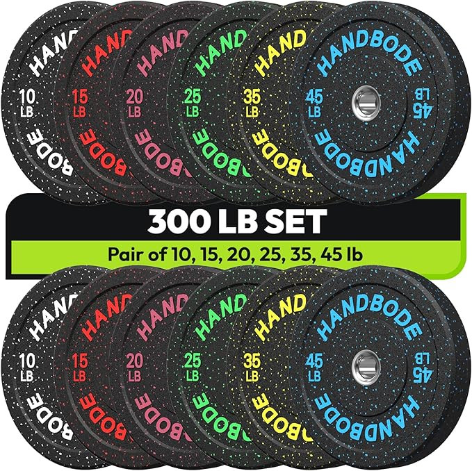 2-Inch Bumper Plates High Bounce, Olympic Weight Plate Set 45/100/160/190/260/300lb, Barbell Weig... | Amazon (US)