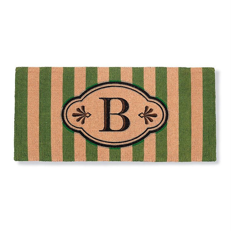 Ameile Cabana Stripe Monogrammed Coco Door Mat | Frontgate | Frontgate
