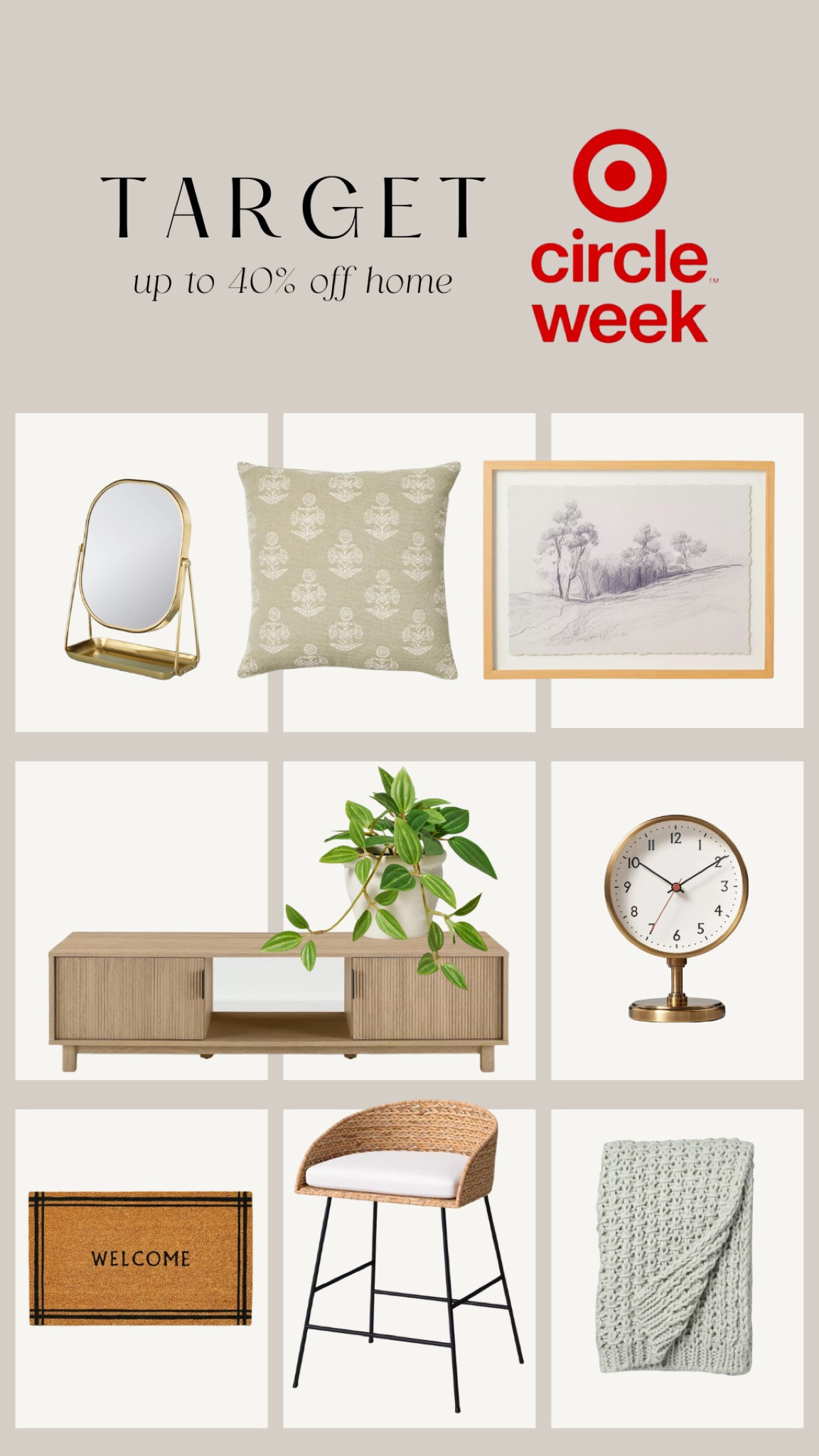 Target circle week is here! Up to 40% off home decor and furniture 

#LTKhome #LTKfindsunder100 #LTKsalealert