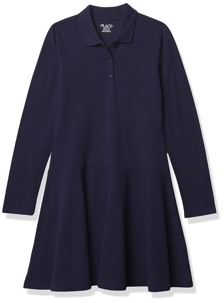 The Children's Place Girls' Long Sleeve Polo Dress | Amazon (US)