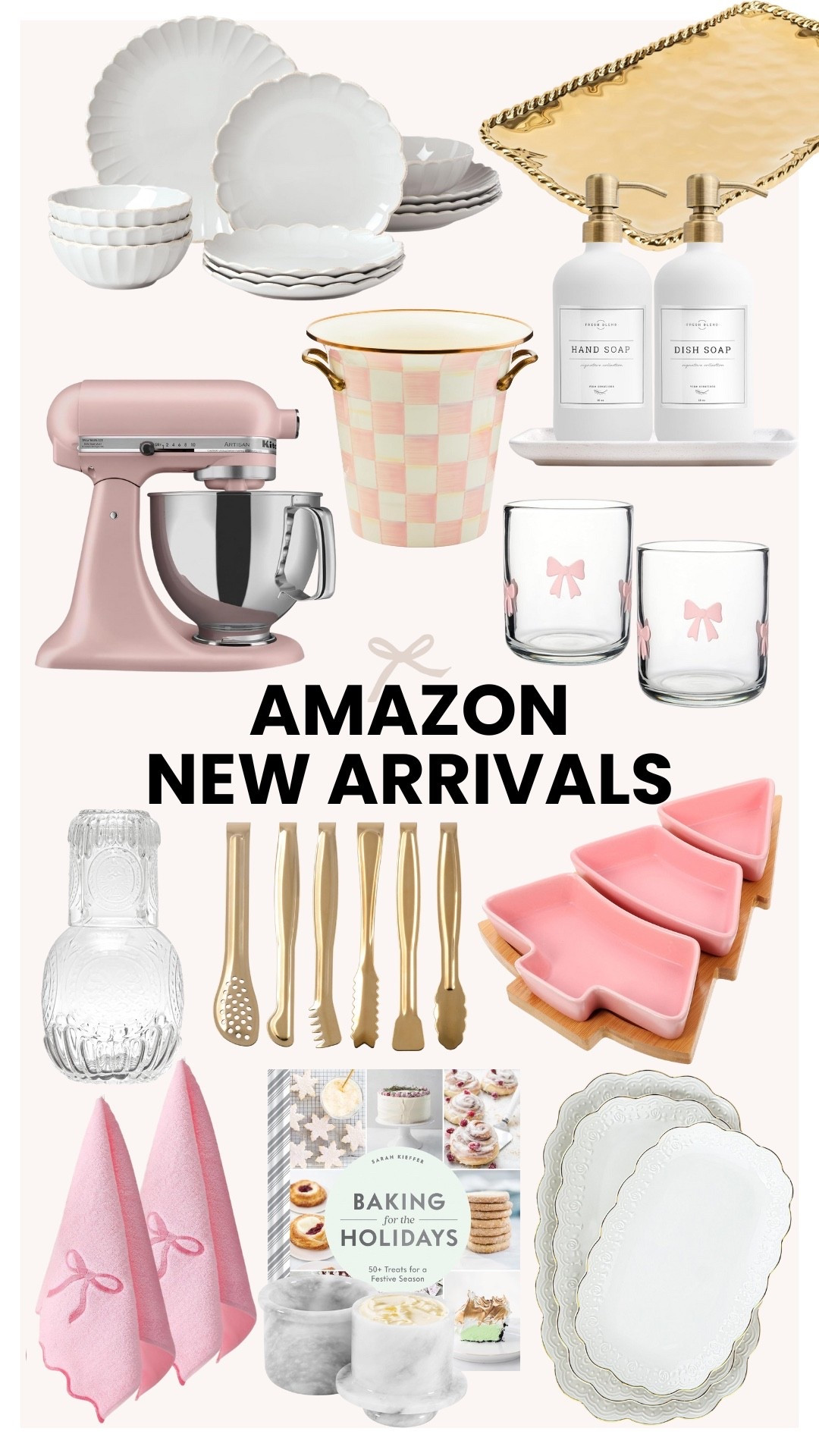 Amazon new arrivals I’m loving! Tis the season for hosting family and friends. Meaning it’s the perfect time to upgrade your appliances, kitchen utensils, and items to make hosting your people look chic. I am really loving the white bowl and plate set along with the pink Christmas tree platter and pink bow glasses. 

#LTKHome #LTKGiftGuide #LTKHoliday