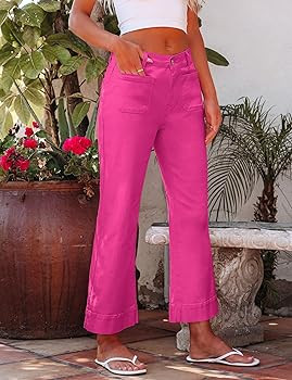 luvamia Wide Leg Jeans for Women Trendy High Waisted Flare Jeans Cropped Denim Pants Stretchy Bag... | Amazon (US)