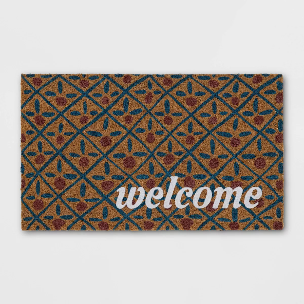 1'6"x2'6" Tile Flocked Welcome Outdoor Coir Doormat - Threshold™ | Target