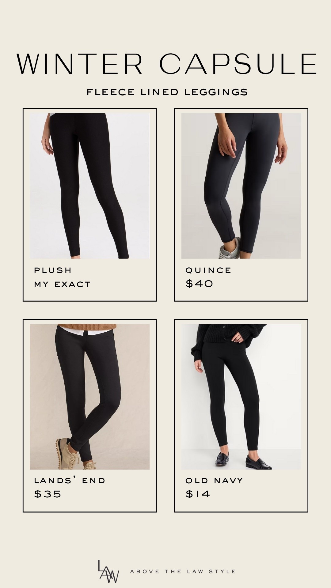Winter Capsule: Fleece Lined Leggings

#LTKFindsUnder50 #LTKStyleTip #LTKFindsUnder100