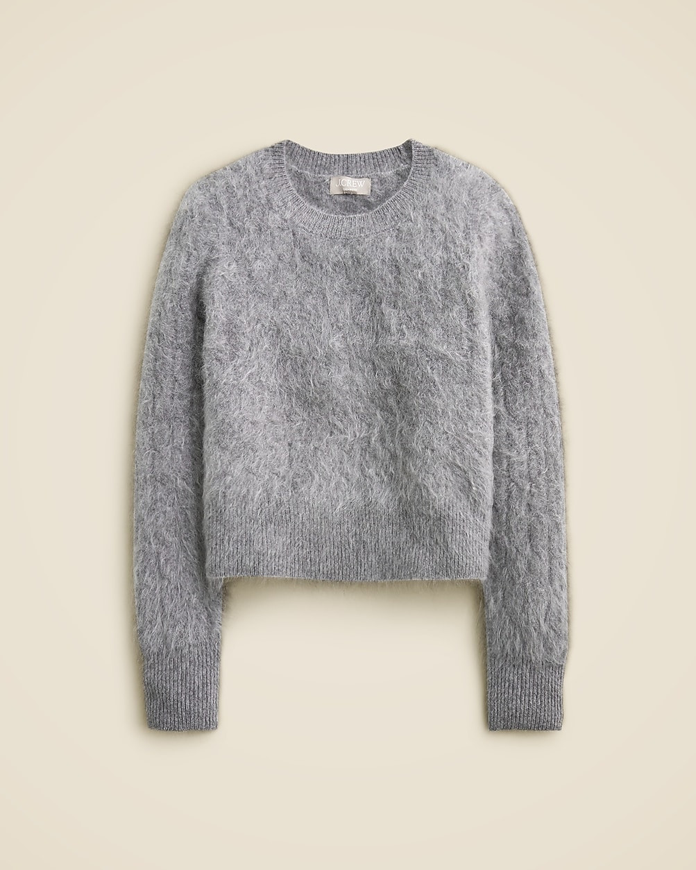 Brushed cashmere shrunken cable-knit crewneck sweater | J. Crew US