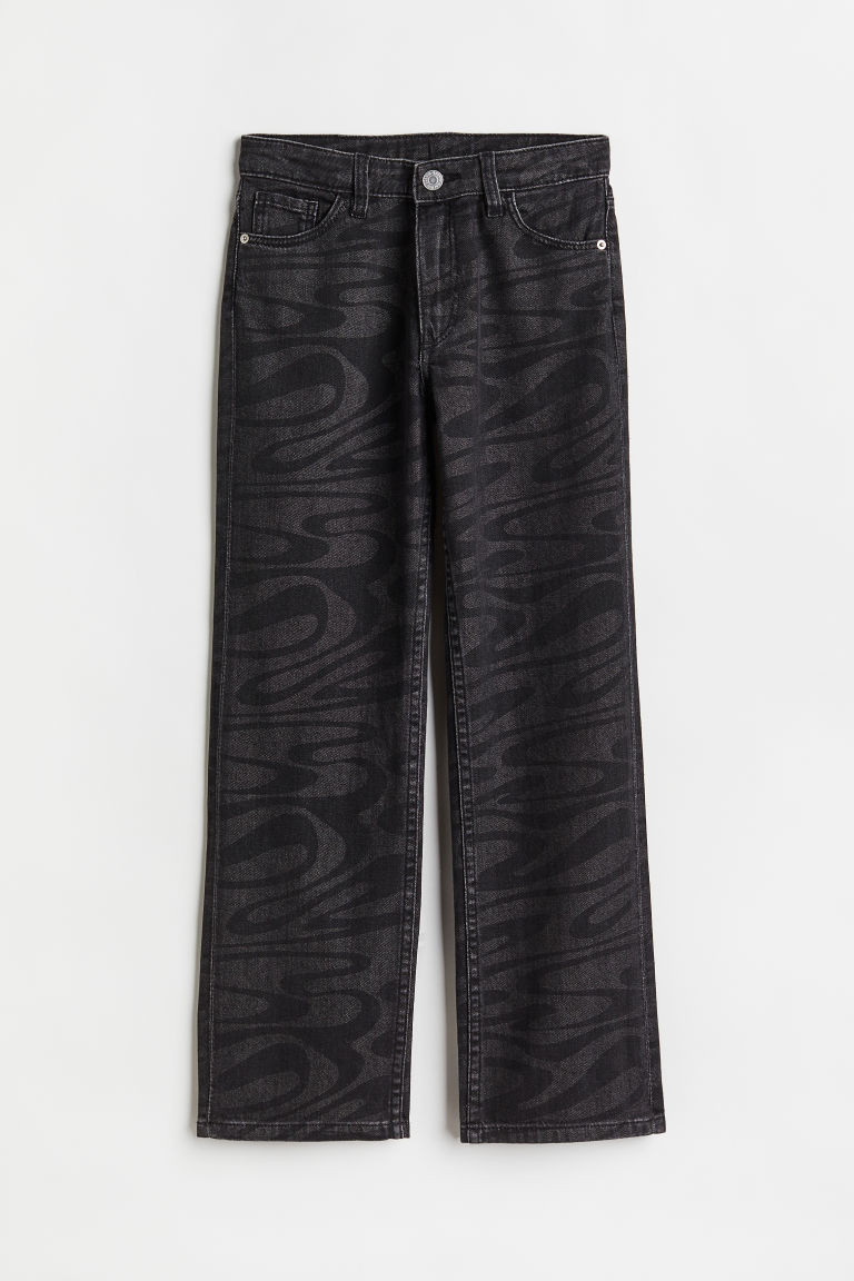 H & M - Straight Fit Low Jeans - Black | H&M (UK, MY, IN, SG, PH, TW, HK)