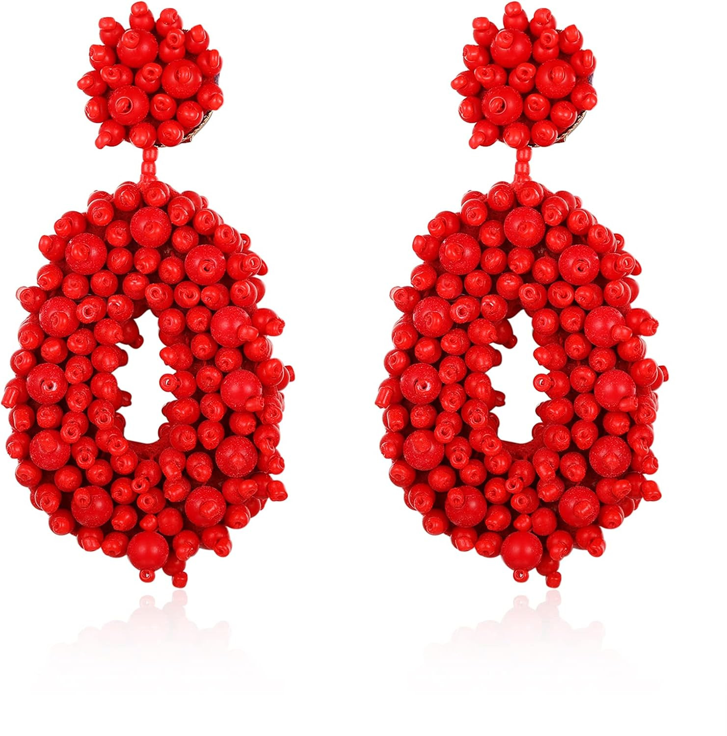 Statement Drop Earrings - Bohemian Beaded Teardrop Dangle Earrings Gift for Women | Amazon (US)