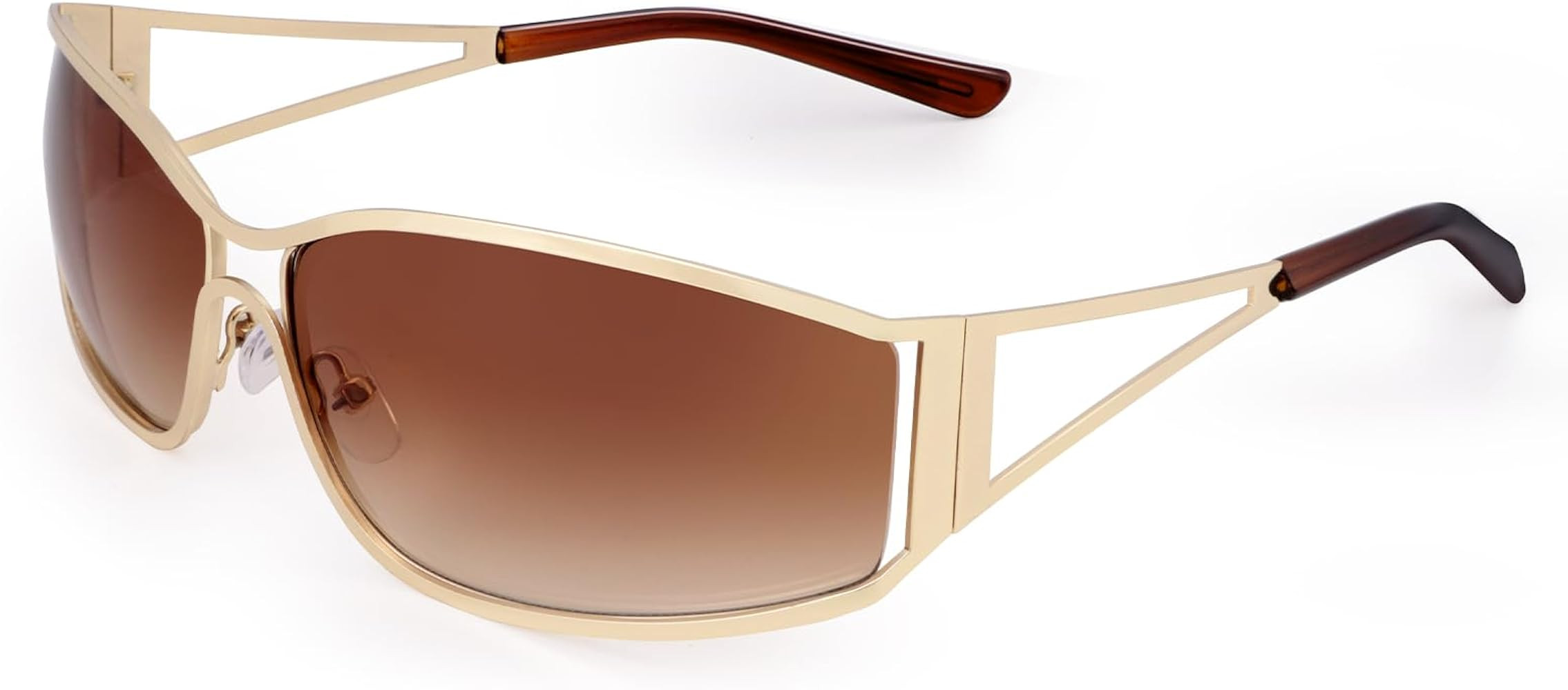 Dollger Y2k Sunglasses for Women Trendy Y2K Glasses Metal Wrap Around Retro 2000S Sunglasses | Amazon (US)