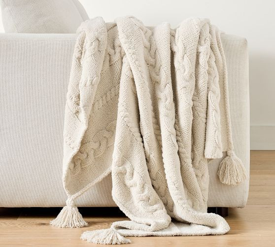 Classic Cable Knit Throw | Pottery Barn (US)