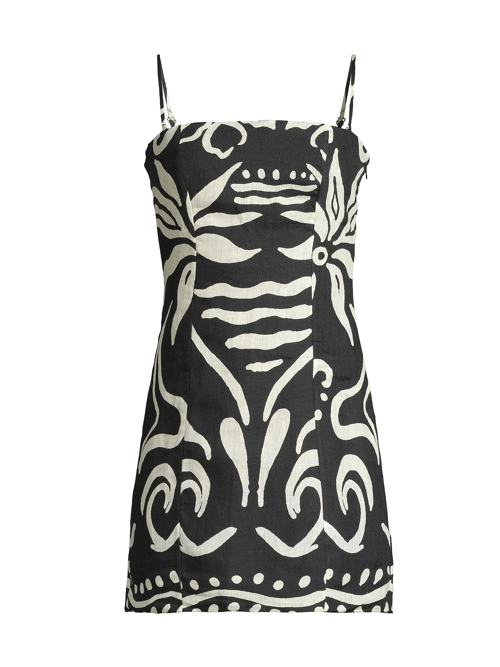 Shop Cala de la Cruz Paradiso Laia Printed Linen Minidress | Saks Fifth Avenue | Saks Fifth Avenue