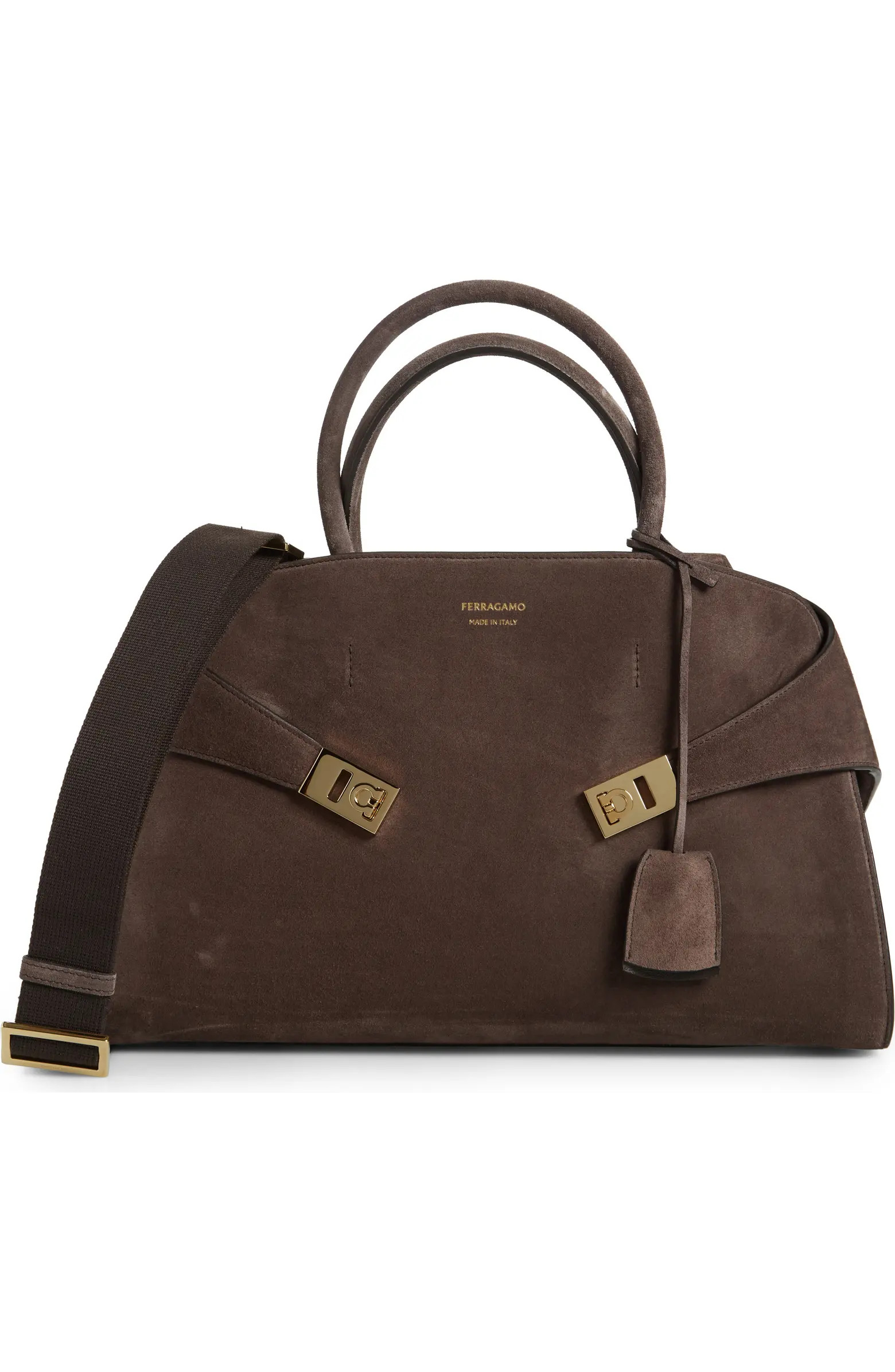 FERRAGAMO Medium Hug Suede Top Handle Bag | Nordstrom | Nordstrom