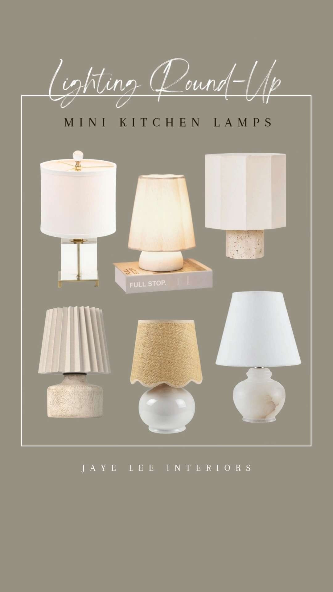 A small kitchen lamp is the quickest way to cozy up a corner of your countertop and create that inviting atmosphere in an otherwise utilitarian space. Mini kitchen lamps bring a layer of warmth and interest. Style them with a few favorite cookbooks, potted fresh herbs, a beautiful oil cruet and salt cellar atop a wood or stone riser. 
#kitchenaccessories, kitchen styling, kitchen lighting, accent lighting, kitchen lamp, mini lamp #jleeinteriors 

 #LTKHome #LTKSaleAlert