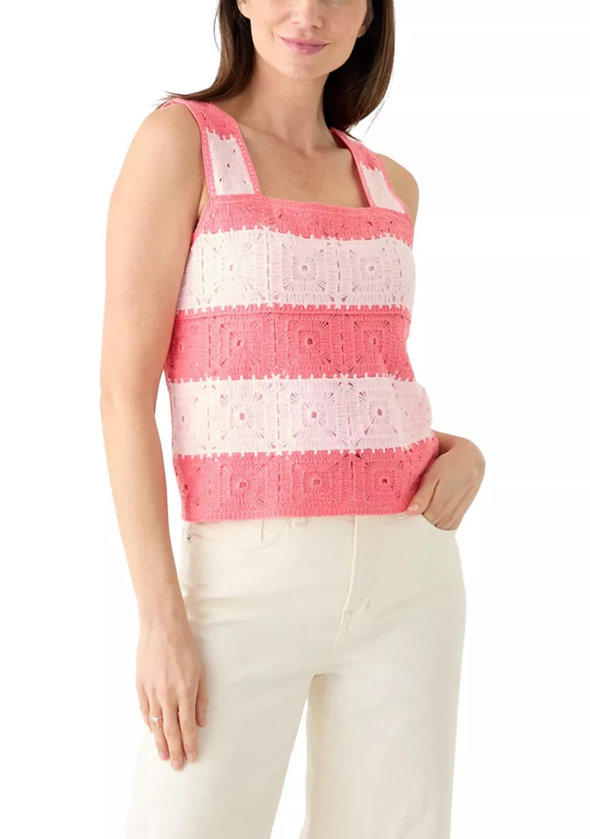Women's Crochet Stripe Tank | Belk