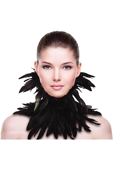 L'vow Gothic Victorian Natural Feather Choker Neck Wrap Collar for Halloween Cosplay | Amazon (US)