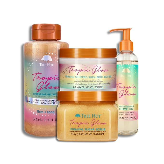 Tree Hut Tropic Glow Body Care Bundle with Sparkling Gel Wash, Shea Sugar Scrub & Moisturizing Sh... | Amazon (US)