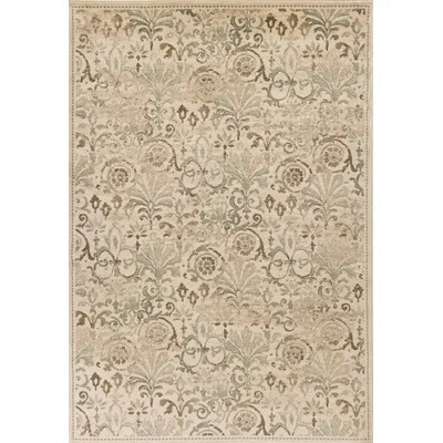 3'X5' Ivory Machine Woven Floral Traditional Indoor Area Rug | Wayfair North America