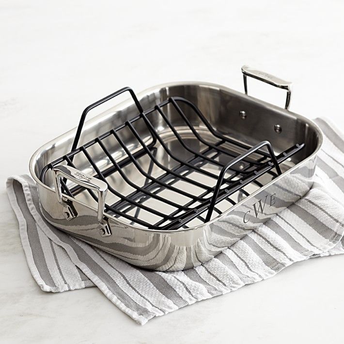 All-Clad Stainless-Steel Roasting Pans with Rack | Williams Sonoma | Williams-Sonoma