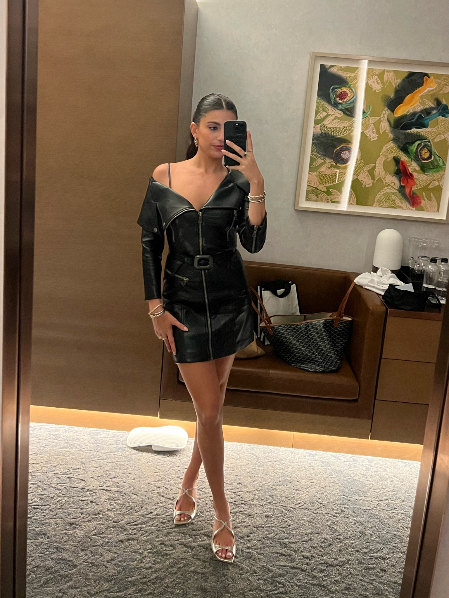 fitted lace wedding dress Black Faux Leather Biker Dress Set – ownthelooks-staging