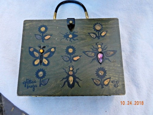 1960s Original Enid Collins GLITTER BUGS Wooden Box Purse Vintage Signed AS IS | eBay | eBay US