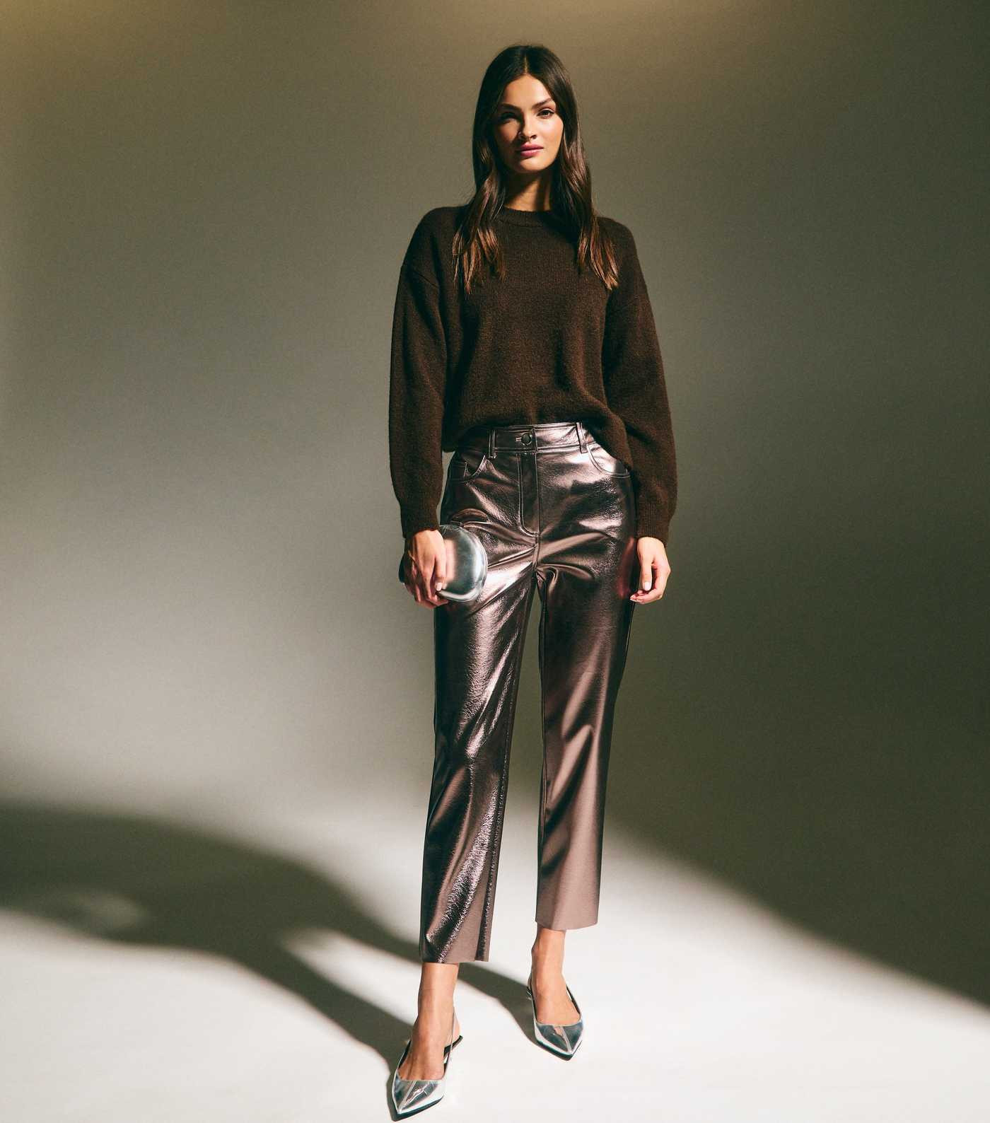 Bronze Metallic Faux Leather Trousers | New Look | New Look (UK)