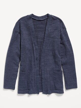 Cozy Slub-Knit Open-Front Cardigan Sweater for Girls | Old Navy (US)