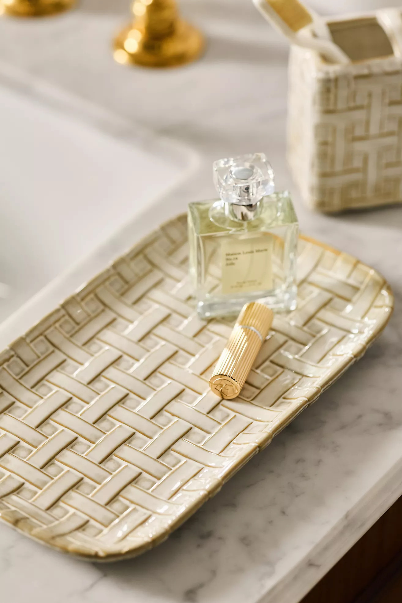 Cane Ceramic Woven Tray | Anthropologie (US)
