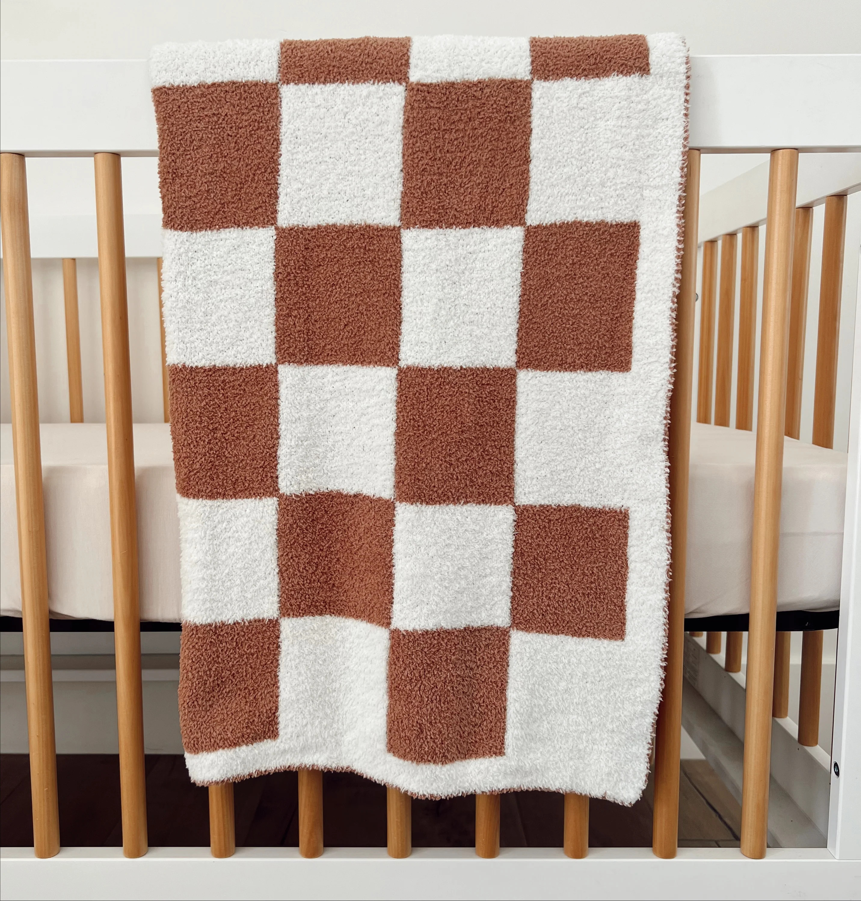 Phufy™ Bliss Checker Blanket, Nutmeg | SpearmintLOVE
