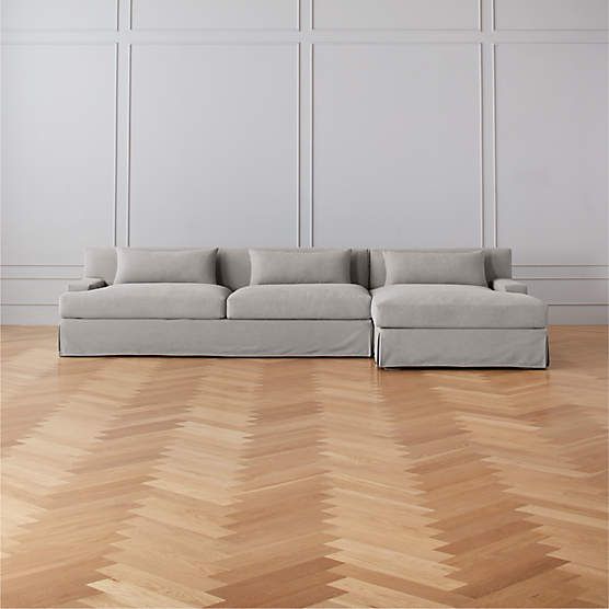 Lumin Grey Linen 4-Piece Sectional Sofa + Reviews | CB2 | CB2