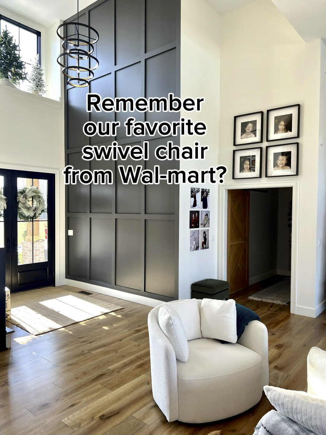 Favorite boucle swivel chair now in gray! Affordable home decor from Walmart. Gray, cream & sage green 

#LTKVideo #LTKhome #LTKfamily