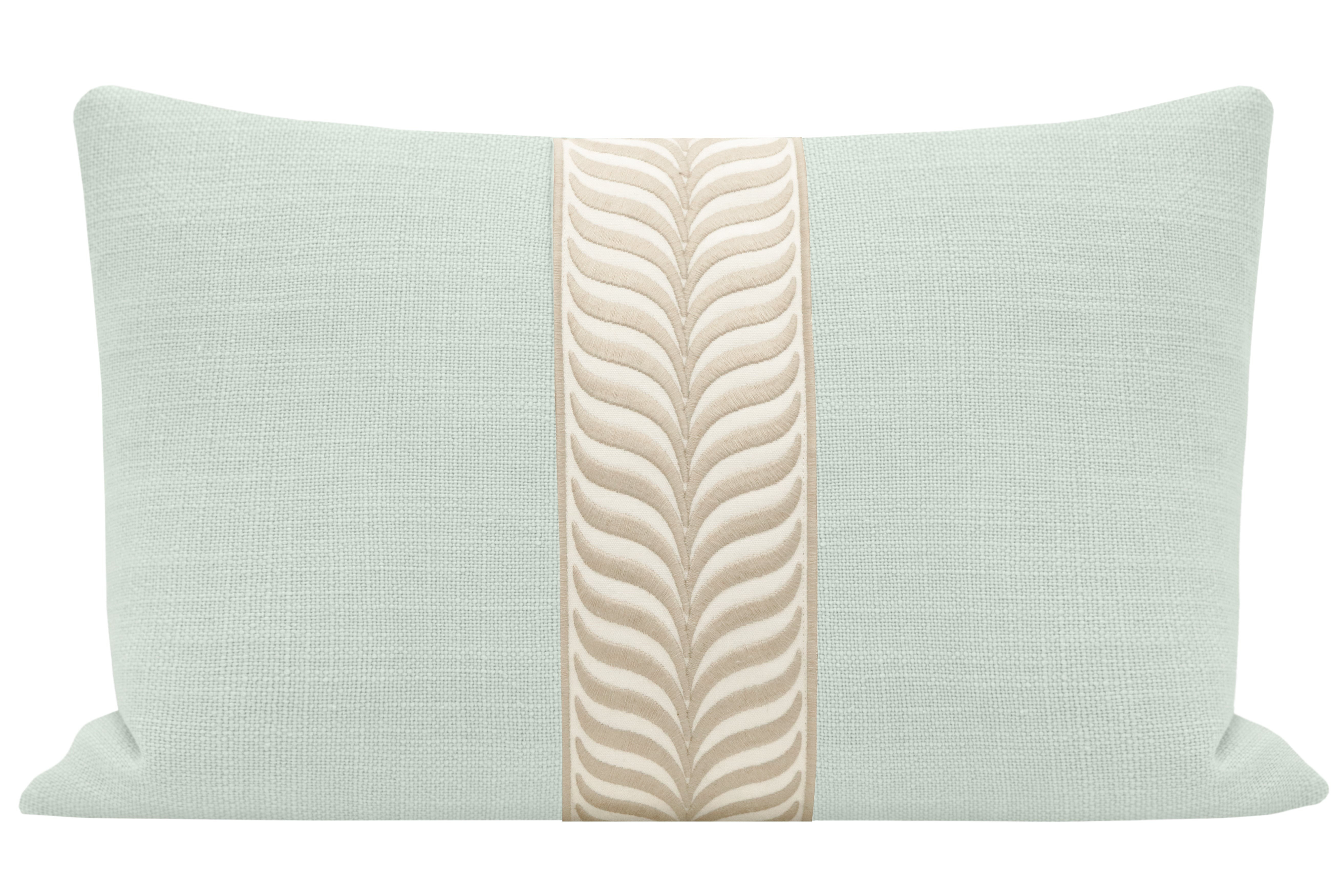 The Little Lumbar :: Signature Linen // Spa Blue + Trellis Trim // Natural | LITTLE DESIGN COMPANY