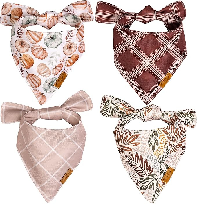 Remy+Roo Dog Bandanas - 4 Pack | Amber Set | Premium Durable Fabric | Unique Shape | Adjustable F... | Amazon (US)