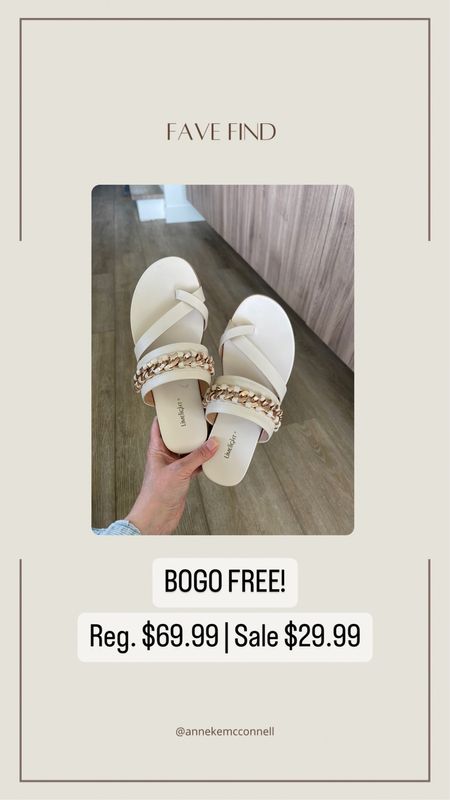 Summer Sandals buy one get one free. The cream color with brass gold chain is pretty and they are comfortable. TTS 

#LTKSeasonal #LTKunder50 #LTKshoecrush