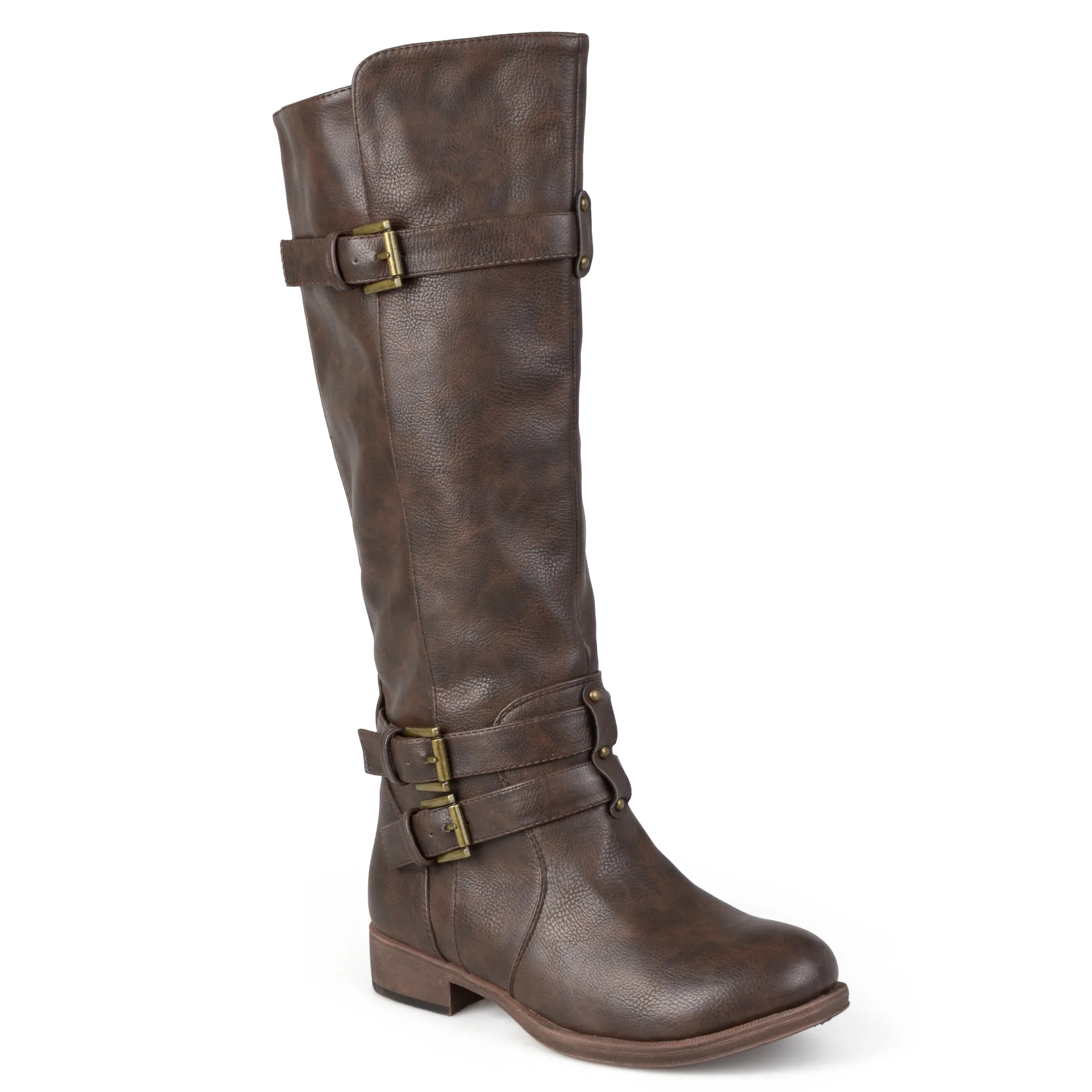 Womens Knee-High Buckle Riding Boot - Walmart.com | Walmart (US)