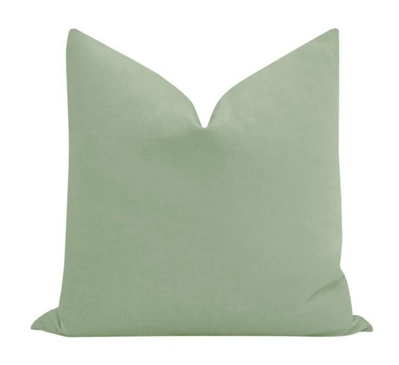 Read the full title
    Classic Linen // Eucalyptus pillow COVER ONLY | green linen | throw pillo... | Etsy (US)
