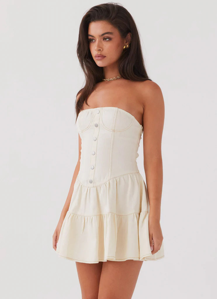 Adriana Denim Bustier Dress - Antique | Peppermayo (Global)
