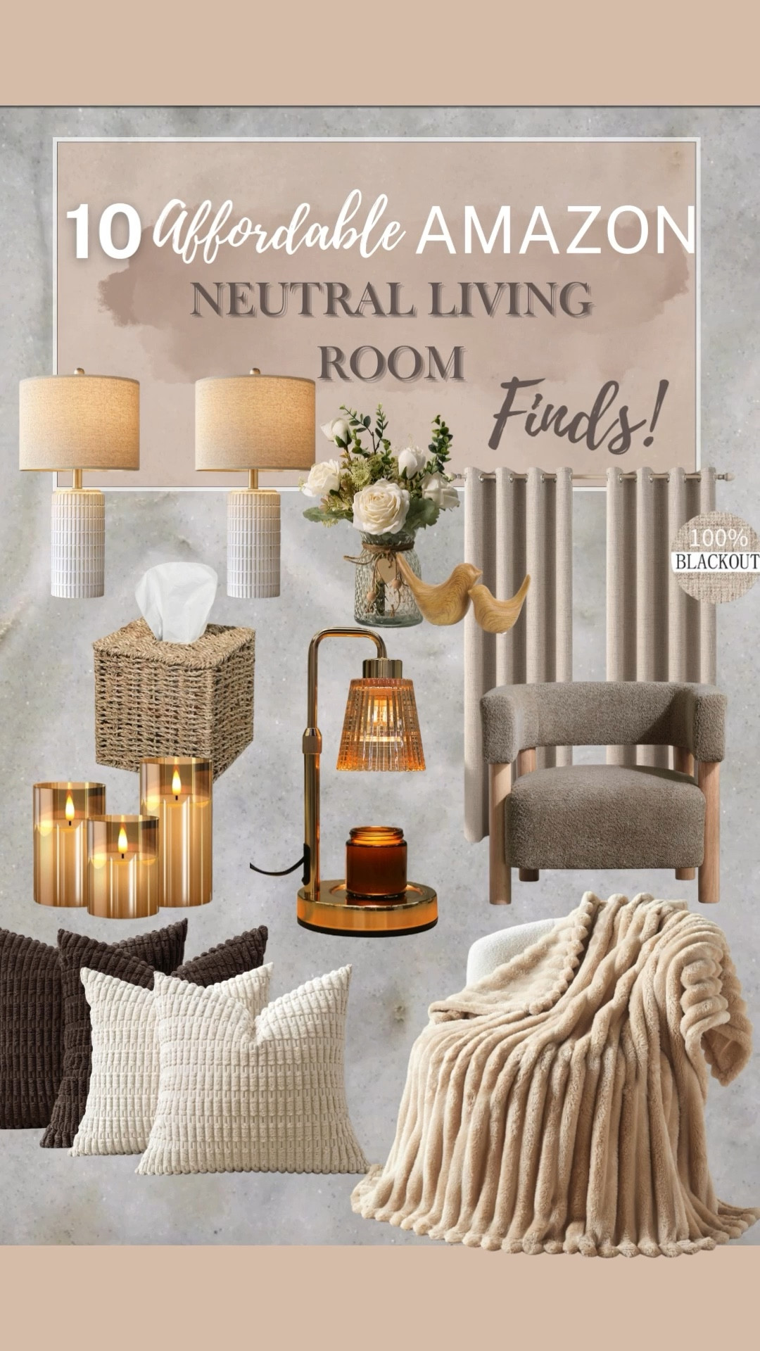 Create a warm, cozy neutral living room with these affordable Amazon decor finds. Perfect for beige, minimalist, and modern neutral homes. Save for later 🤍

#LTKHome #LTKFindsUnder100 #LTKootd
