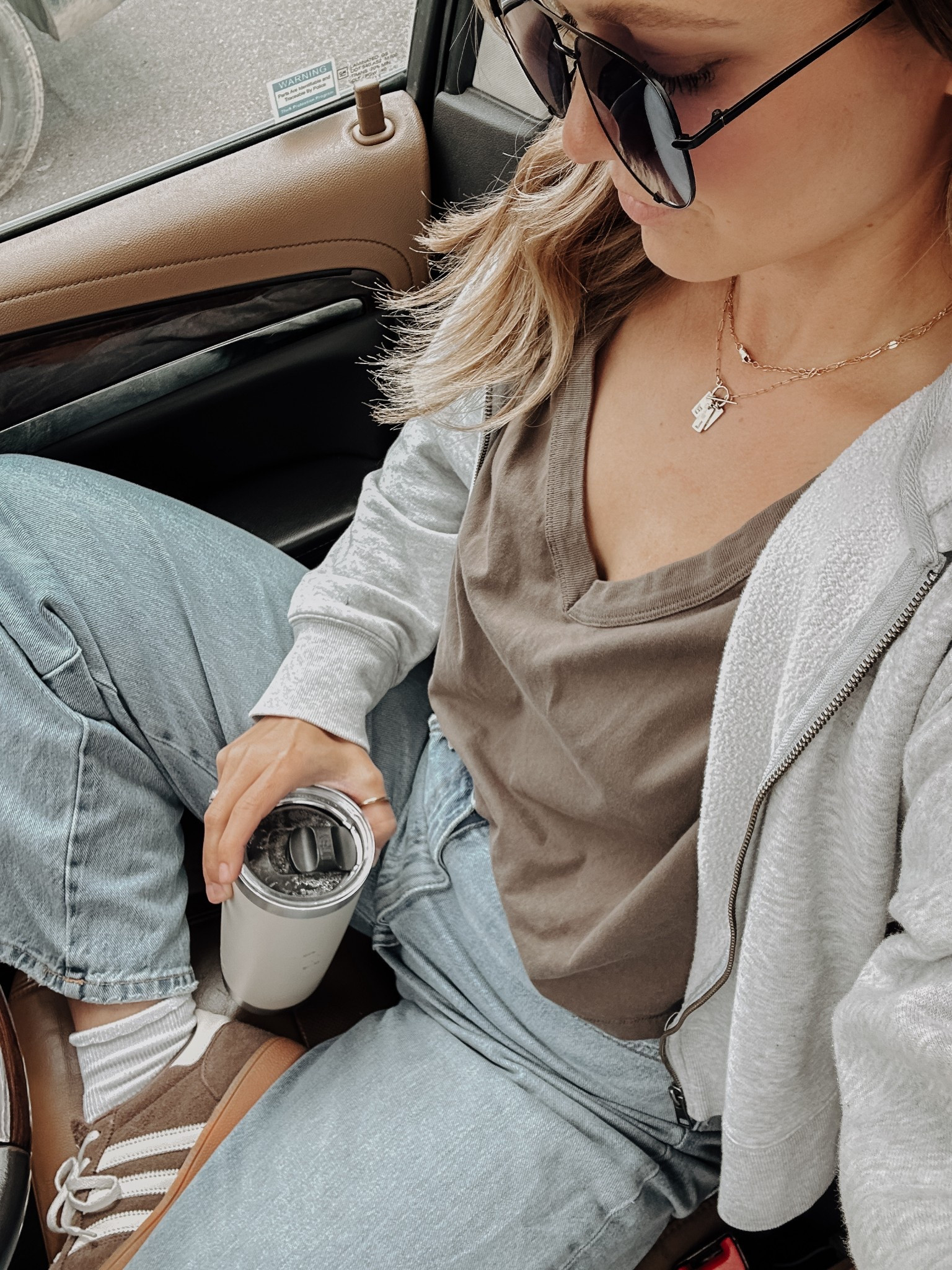 Basics I continue to reach for year after year. Especially this zip up & adidas. 
Size down one in the jeans (Zara Trf high rise baggy) 
size down half size in shoes! 
True size medium in tee and zip. 


#LTKStyleTip