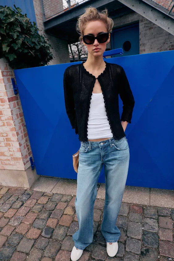 GILET EN MAILLE POINTELLE | Zara US