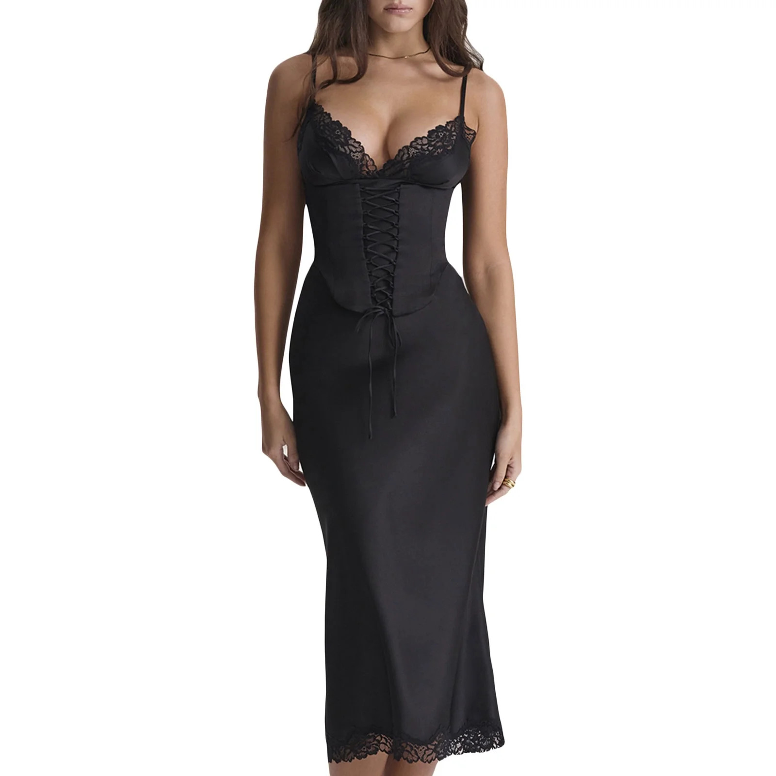 Women Sleeveless Knit Tank Top and Drewstring Maxi Skirts Solid Color Crochet Two Piece Skirts Su... | Walmart (US)